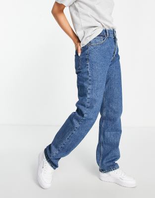 Dr Denim Beth Dad Jeans In Dark Wash Blue