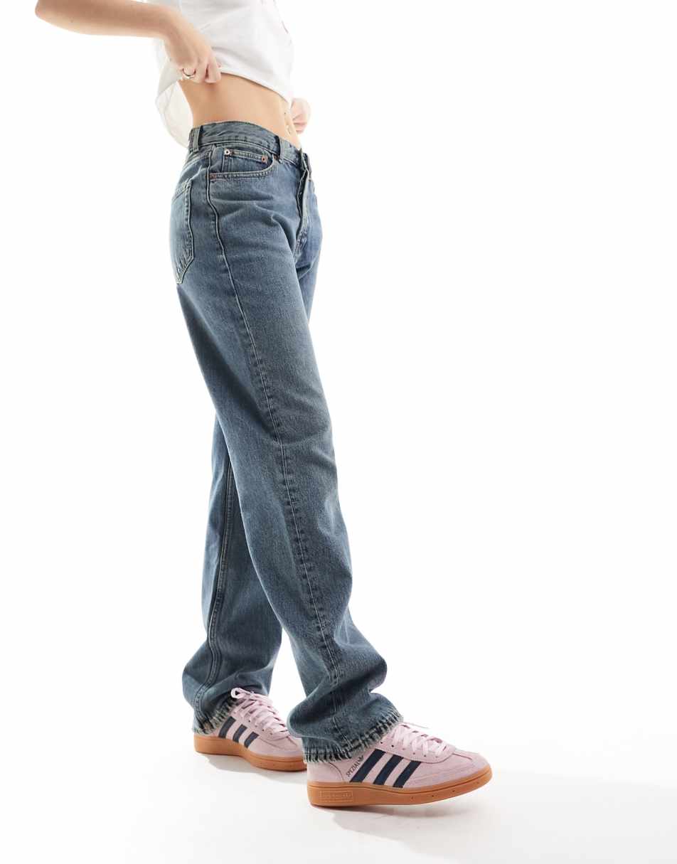 Dr Denim Beth relaxed vintage straight leg jeans in canyon mid dirt