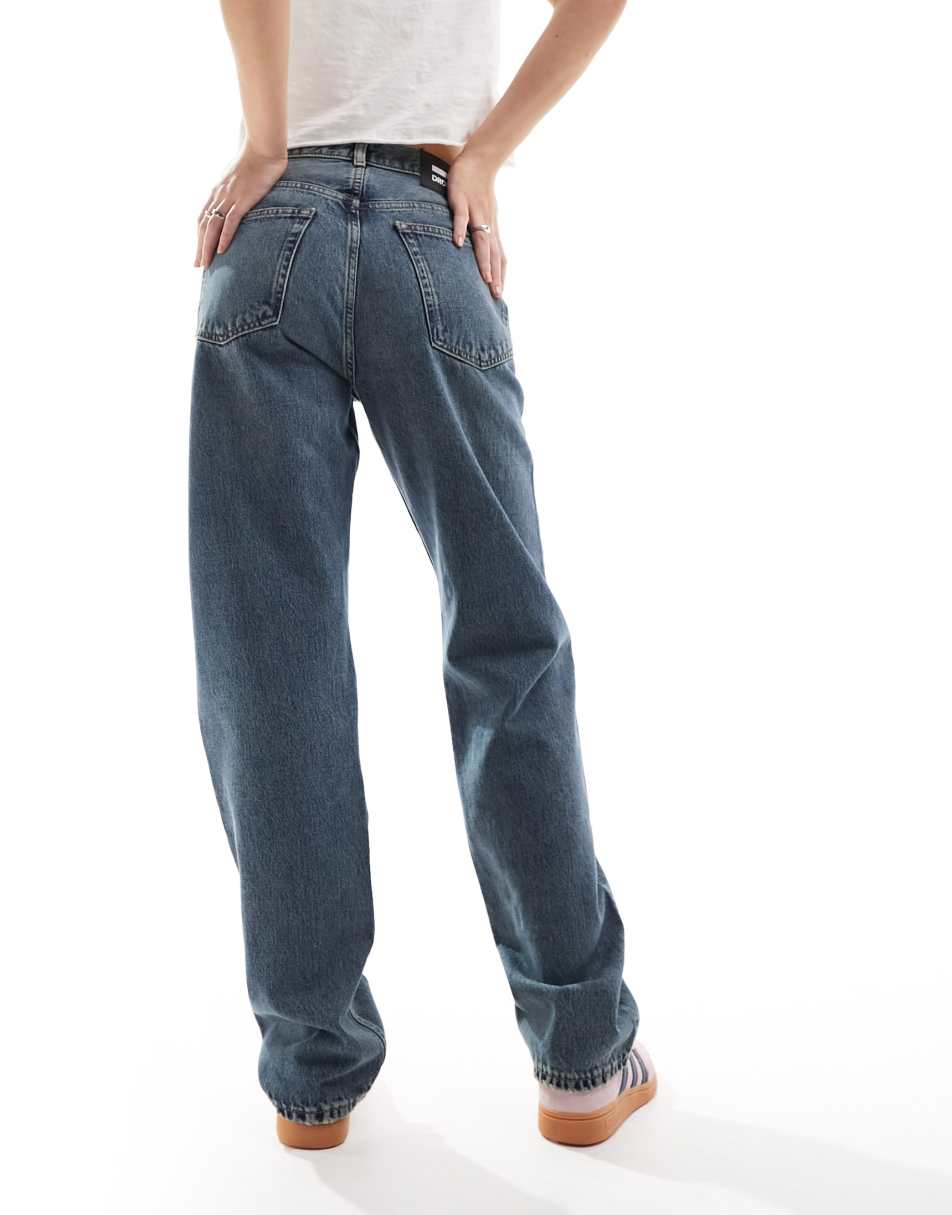 Dr Denim Beth relaxed vintage straight leg jeans in canyon mid dirt 1