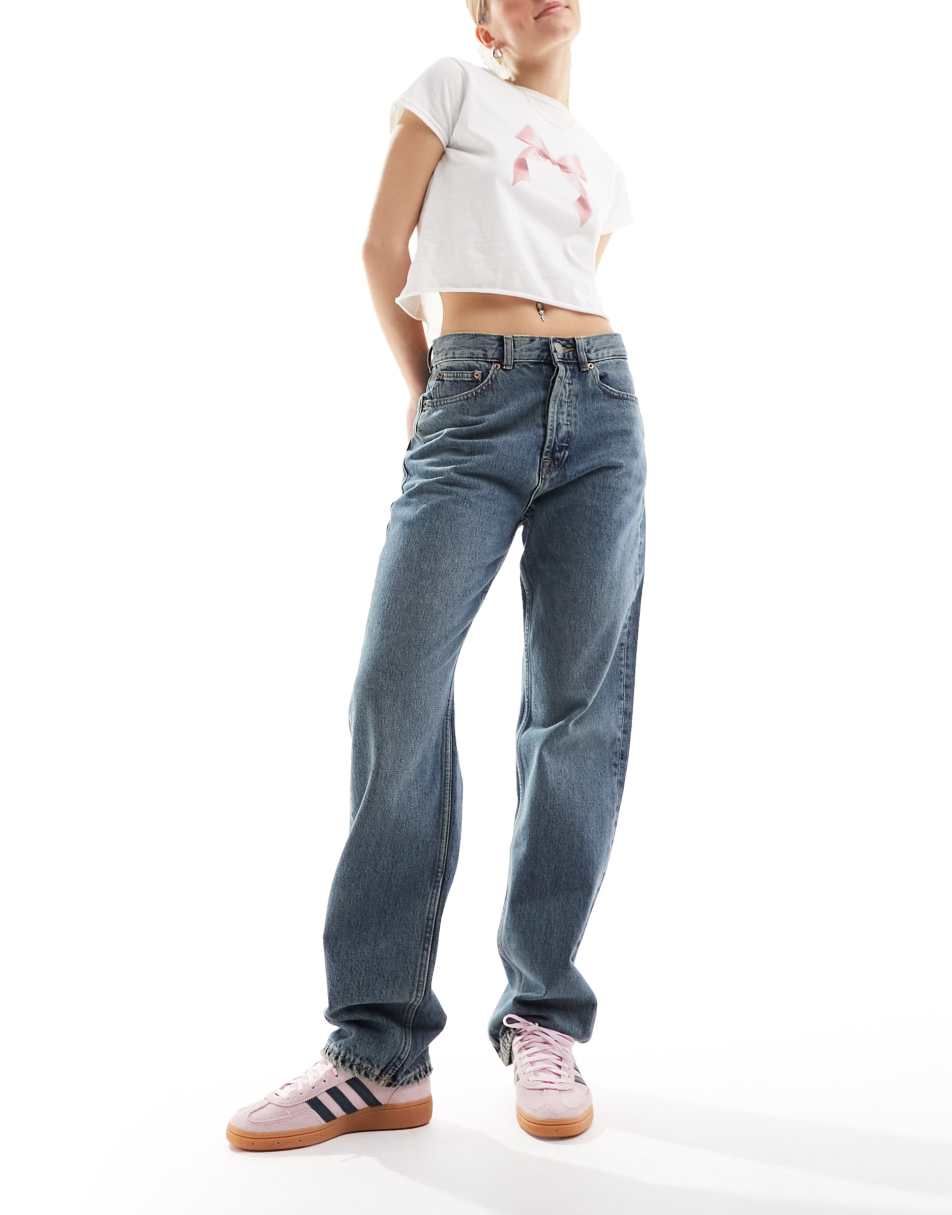 Dr Denim Beth relaxed vintage straight leg jeans in canyon mid dirt 2