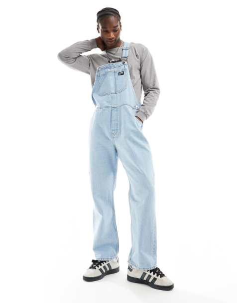 Dr Denim Billy regular fit dungarees in stream light retro wash - view 1