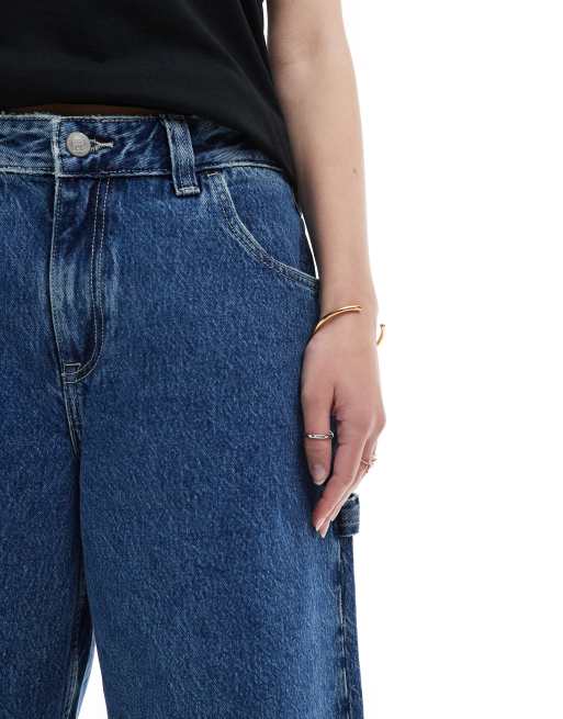 Dr Denim Bree Worker baggy fit mid waist denim jorts in mid retro, 5 of 5