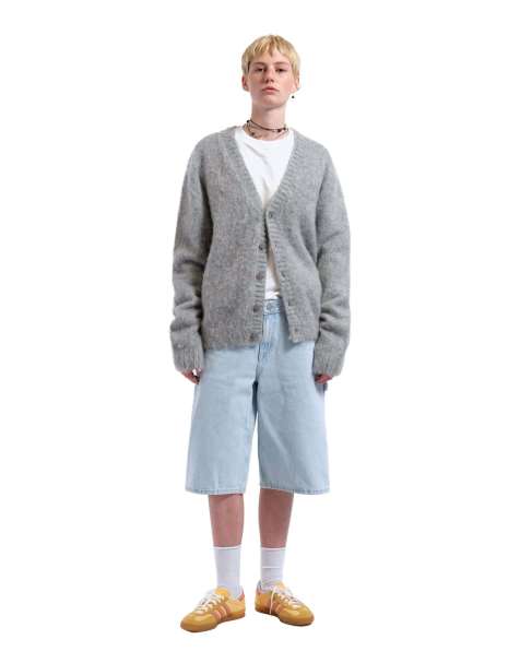 Dr Denim Bree Worker denim shorts with leg pocket in light blue