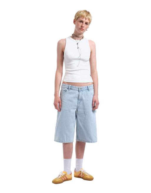 Dr Denim Bree worker shorts in light blue, 4 of 7