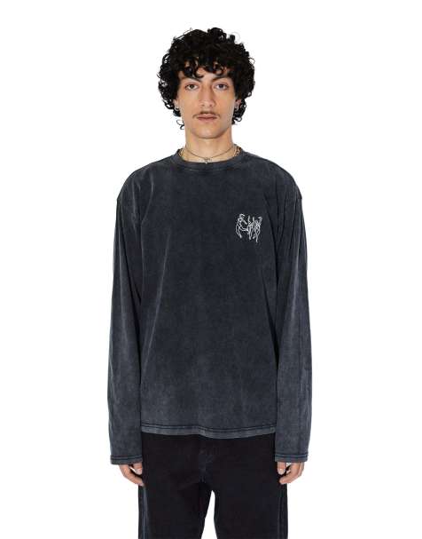 Dr Denim Caiden long sleeve t-shirt in black - view 1