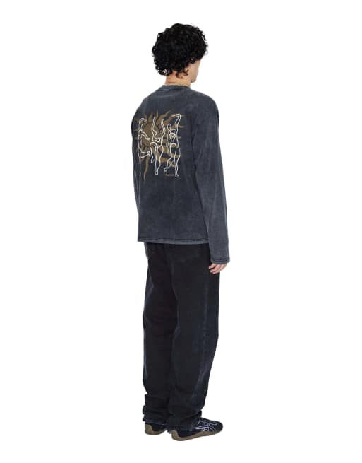 Dr Denim Caiden long sleeve t-shirt in black, 6 of 7