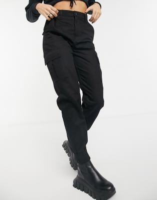 black denim cargo jeans