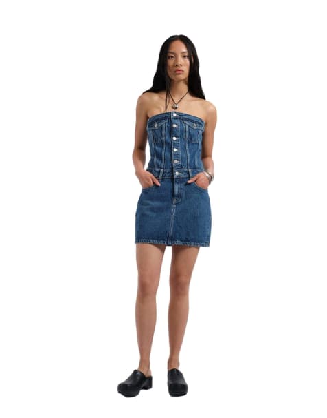 Dr Denim Carlisle dress in blue