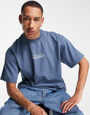 Dr Denim center chest logo T-shirt in black | ASOS