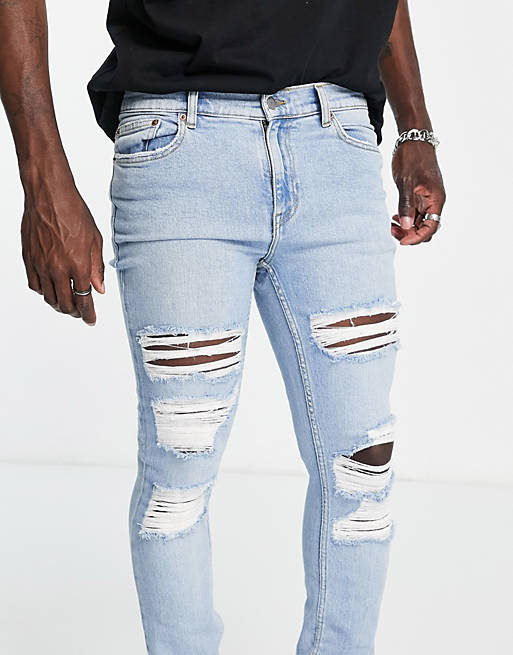 Denim Denim Chase Heren Kleding voor voor Jeans voor Slim jeans Skinny Jeans Met Extreme Scheuren in het Blauw voor heren Dr 