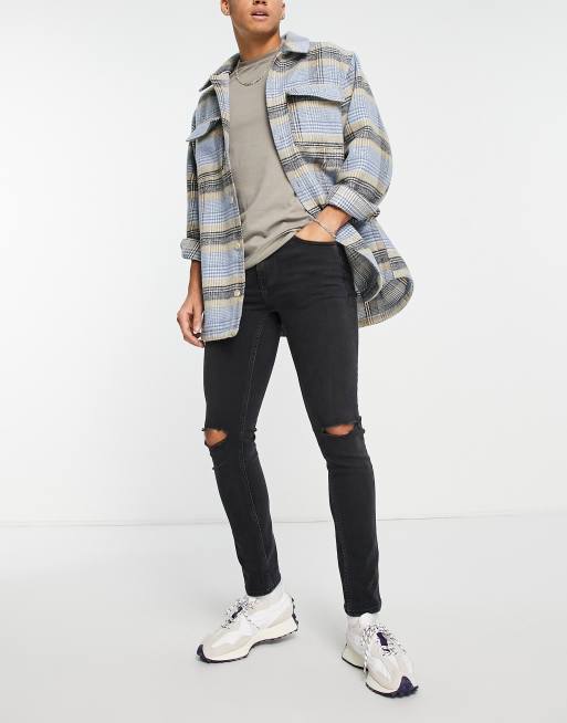 Dr Denim Chase skinny ripped jeans in washed black , 4 of 4