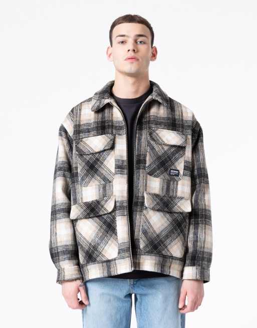 Dr Denim check flannel jacket in relaxed fit in multi | ASOS