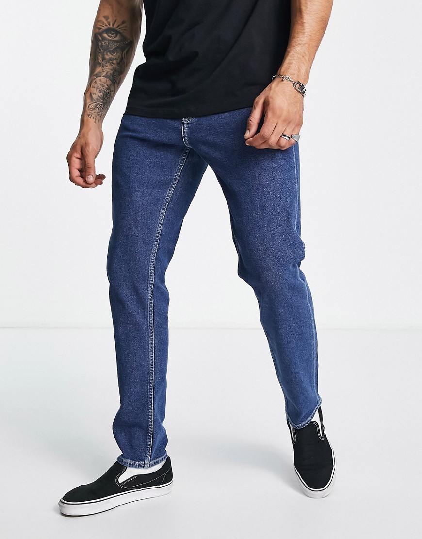 Dr Denim Clark Slim Jeans In Mid Wash-blue
