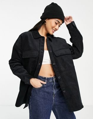 Dr Denim co-ord loose fit shirt in black cord