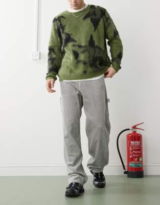 Dr Denim Dr Denim Colt Worker baggy fit mid waist wide leg with workwear detail in light grey cord