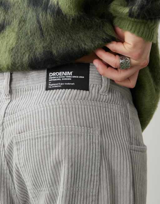 Dr Denim - Colt Worker - Pantalon baggy ample en velours à taille mi-haute et détails workwear - Gris clair, 3 de 5