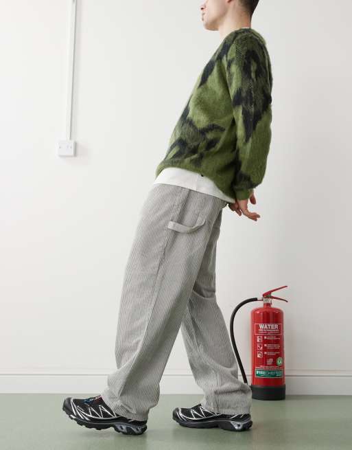 Dr Denim - Colt Worker - Pantalon baggy ample en velours à taille mi-haute et détails workwear - Gris clair, 4 de 5