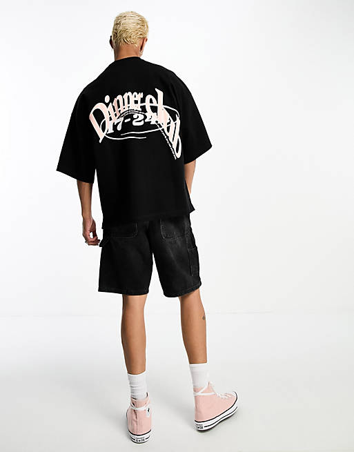 Dr Denim Curtis oversized t-shirt with dinner club back graphic print ...