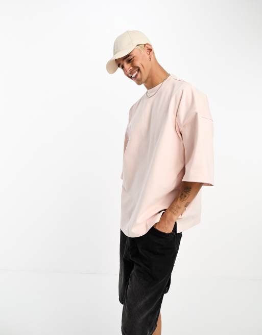 Dr Denim – Curtis – Rosa t-shirt i oversize med liten logga och logga baktill, 4 av 4