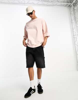 Dr Denim Dr Denim Curtis small logo oversized t-shirt with logo back print in pink