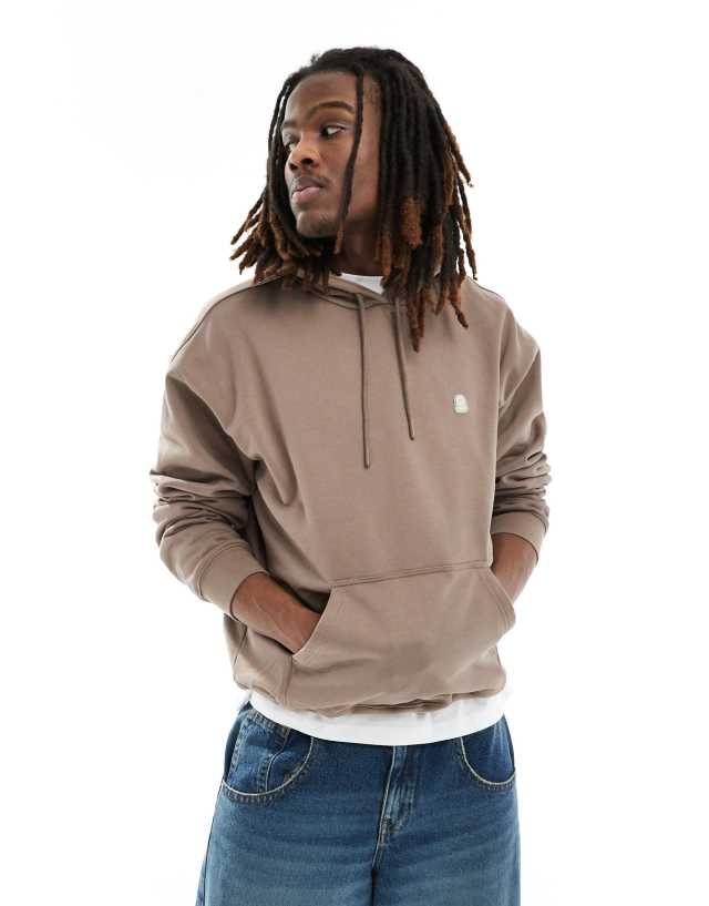 Dr Denim - damien relaxed fit hoodie in brown