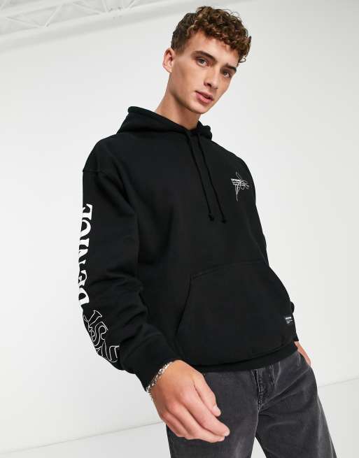 Dr Denim - Damien - Sweat à capuche imprimé au dos - Noir, 2 de 4