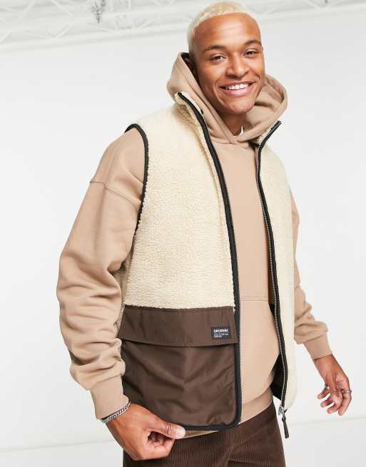 Dr Denim - Dan - Borg bodywarmer in crème