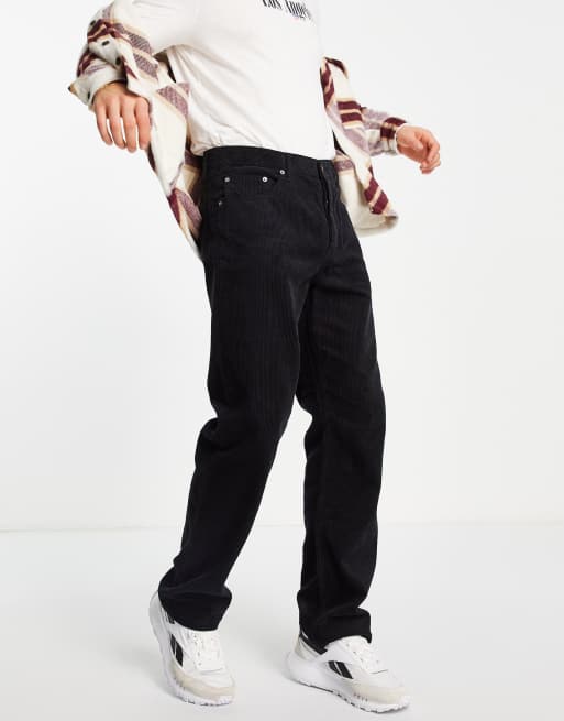 Dr Denim - Dash - Corduroy broek met rechte pasvorm in zwart 