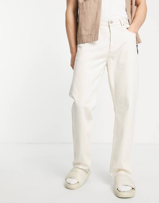 Dr Denim – Dash – Gräddvita jeans med raka ben