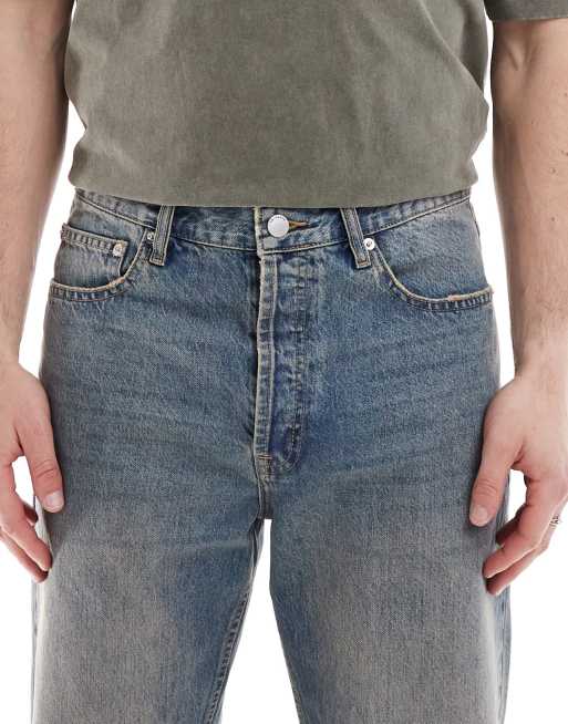 Dr. Denim – Dash – Jeans in Stray Sky Peach-Waschung mit Zierrissen und normalem, geradem Schnitt, 5 von 5