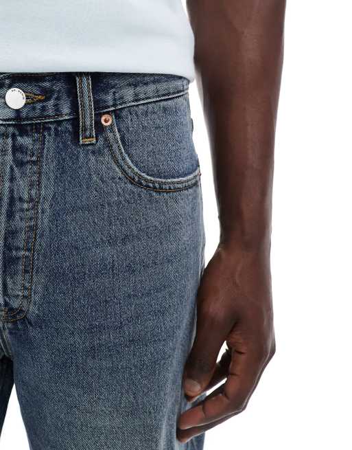 Dr Denim - Dash - Pantaloncini di jeans regular fit a vita medio alta lavaggio blu medio vintage, 5 di 5