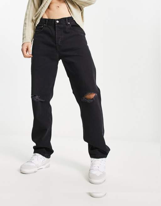 Dr Denim - Dash - Regular-fit jeans met kniescheuren in zwart met wassing