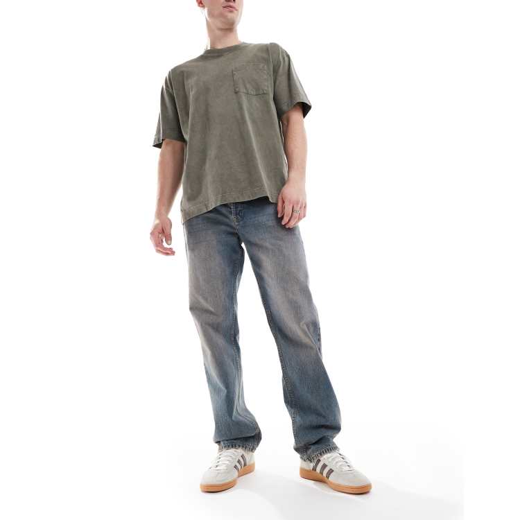 【COLOR iN ID】Sraight washed denim Dr Denim Dash regular fit straight leg in stray sky peach