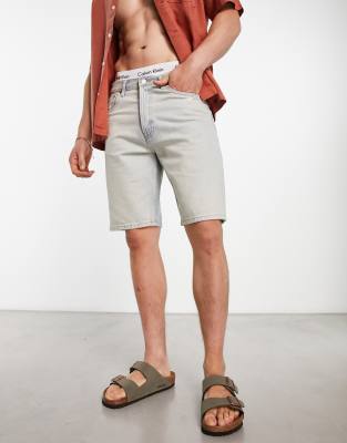 Dr Denim Dash Regular Straight Fit Leg Shorts In Super Light Blue