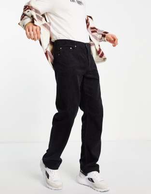 Dr Denim Dash straight fit cord trousers in black