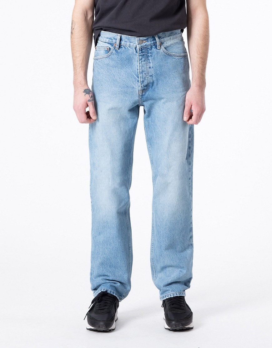Dr Denim Dash straight fit jeans in mid wash-Blue