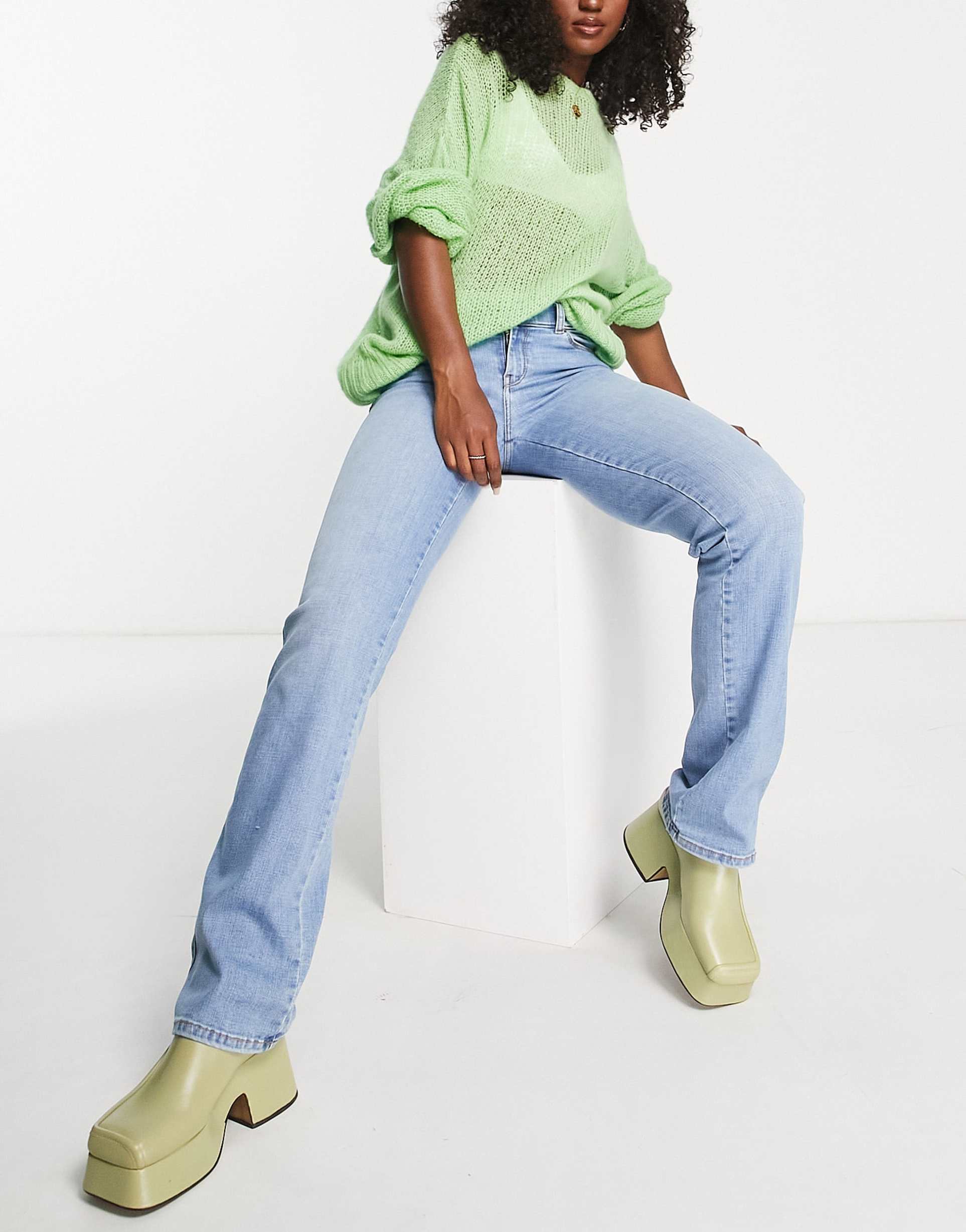 dr denim dixy straight leg low rise jeans in light blue wash