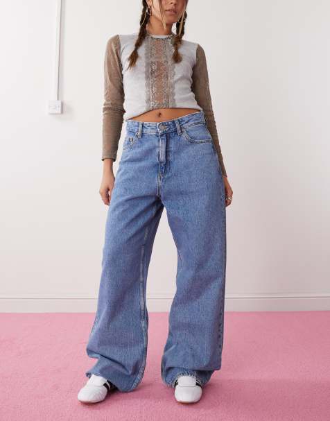 Dr Denim - Donna - Jean décontracté coupe droite ample à taille haute - Bleu moyen délavé - view 1