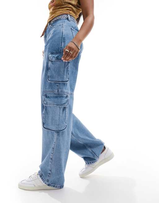 Dr Denim Donna multi modular cargo relaxed fit high waist straight