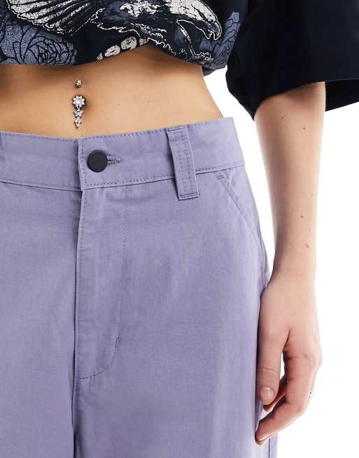 Dr Denim Donna Pantaloni dritti ampi cargo color lavanda ASOS