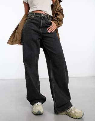 Donna relaxed fit straight leg jeans in tinted black