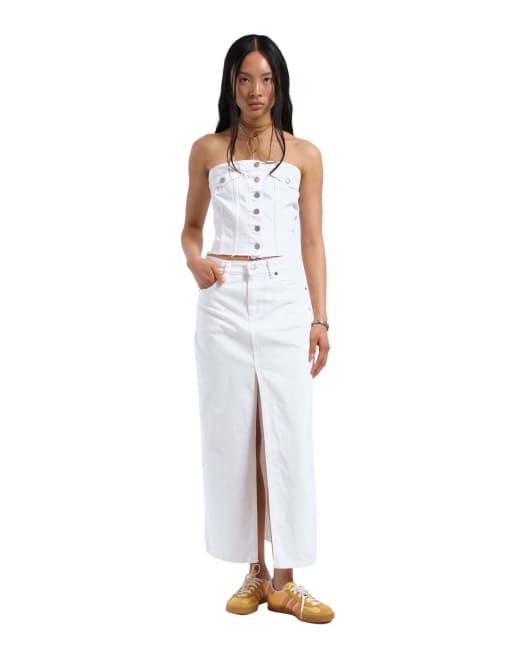 Dr Denim Dr. denim carli tube top - white in white, 5 of 7
