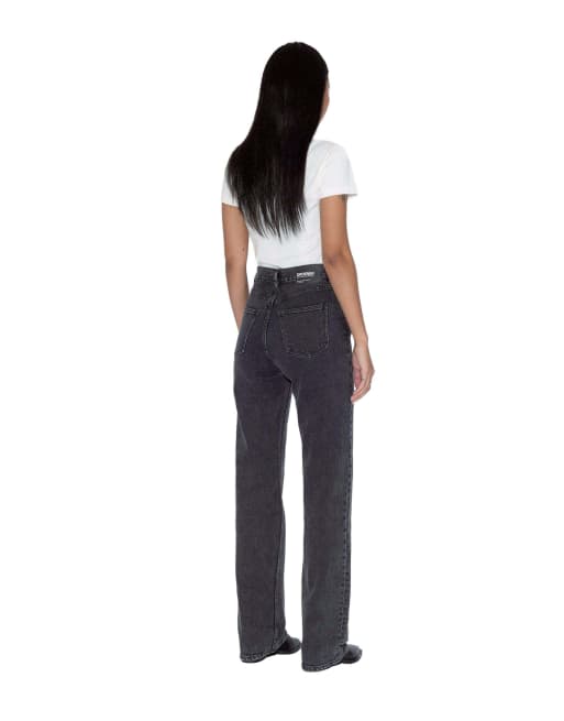 Dr Denim Echo high straight jeans in black, 2 of 7