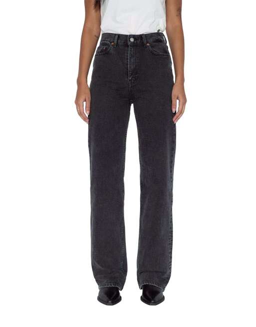 Dr Denim Echo high straight jeans in black, 3 of 7