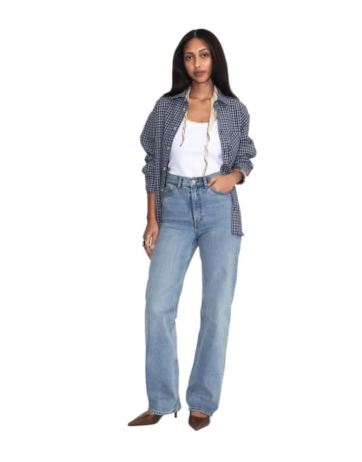 Dr Denim Echo high straight jeans in light blue, 4 of 7