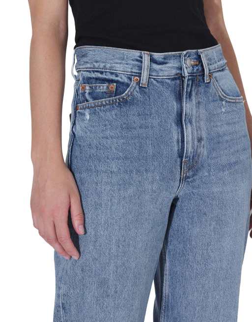 Dr Denim Echo high straight jeans in light blue, 3 of 7