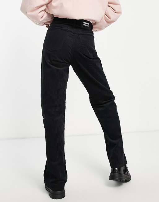 Dr Denim - Echo - Jean d'ensemble large à taille ultra haute en velours côtelé - Noir, 2 de 4