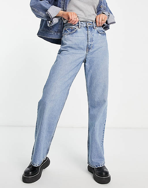 Dr Denim - Echo - Jeans met extreem hoge taille en wijde pijpen in lichte wassing