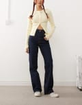 [Dr Denim] Dr Denim Echo regular fit straight leg jeans in dark blue stone with spray W24 L32 Darkwash blue