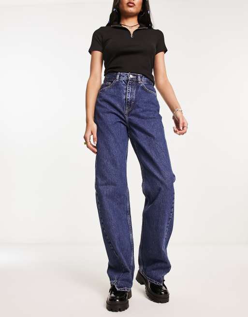 Dr Denim Echo Spiral Cut straight leg jeans in mid blue | ASOS